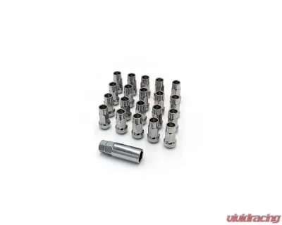 ISR Performance Steel 50mm Open Ended Lug Nuts M12x1.50 - Silver, 20 Lugs, Tuner Style Seating - IS-1250-SIL