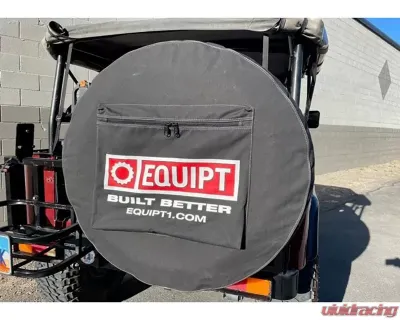 Escape Gear Poly-Cotton Tough Cotton Canvas Charcoal 29 inch Wheel Cover w/ Logo & Bag - EGA-WC-29-PC-CH-WITH BAG