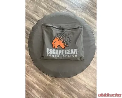 Escape Gear Poly-Cotton Tough Cotton Canvas Charcoal 29 inch Wheel Cover w/ Logo & Bag - EGA-WC-29-PC-CH-WITH BAG