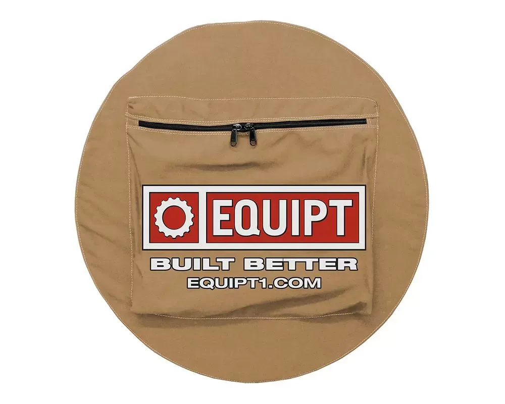 Escape Gear Traditional 100% Cotton Canvas Light Khaki 35 inch Plain Wheel Cover w/ Logo - EGA-WC-35-CC-LK-PLAIN