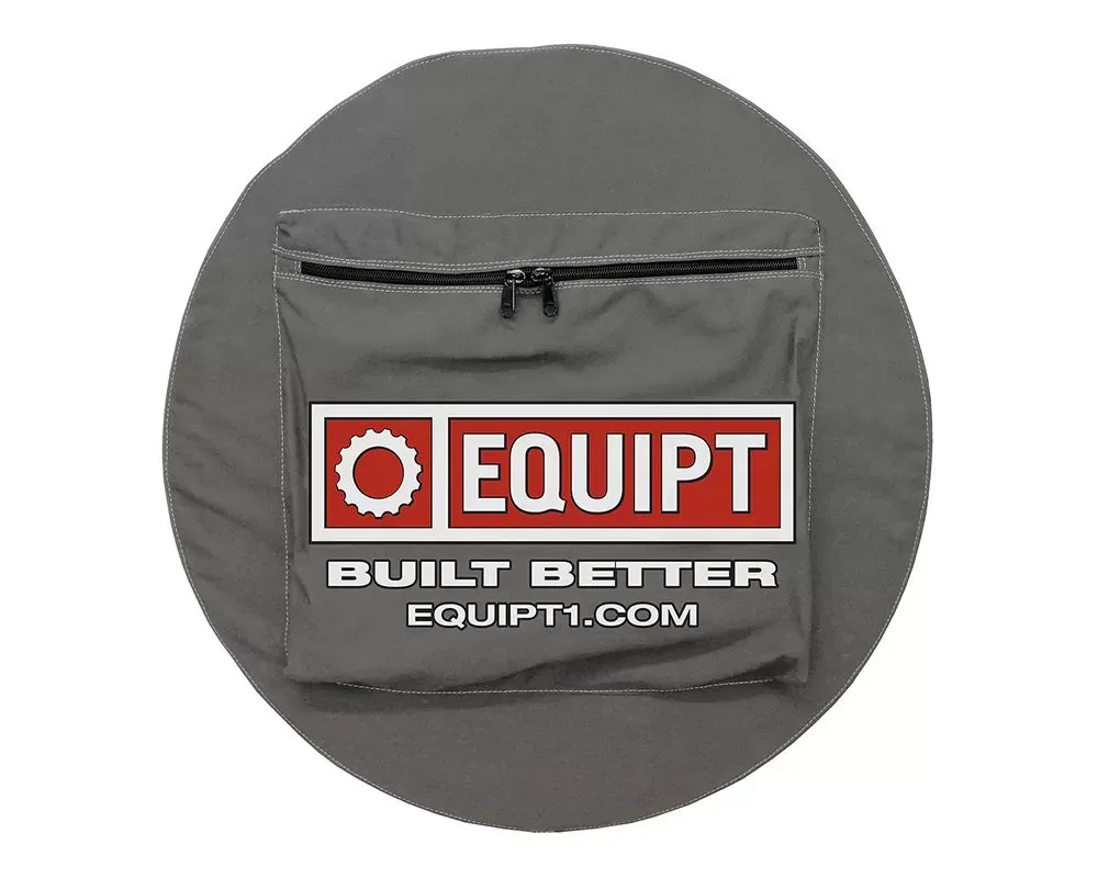 Escape Gear Poly-Cotton Tough Cotton Canvas Charcoal 30 inch Plain Wheel Cover w/ Logo - EGA-WC-30-PC-CH-PLAIN
