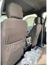 Escape Gear 60/40 Split Rear Bench w/ Armrest Traditional 100% Cotton Canvas Grey 2 Fronts Seat Covers w/ Airbags Ford F-150 13th Gen 2015+                                     - FF150-2-CC-GR - Image 5