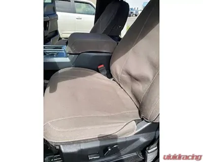 Escape Gear 60/40 Split Rear Bench w/ Armrest Traditional 100% Cotton Canvas Grey 2 Fronts Seat Covers w/ Airbags Ford F-150 13th Gen 2015+ - FF150-2-CC-GR