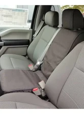 Escape Gear 60/40 Split Rear Bench w/ Armrest Traditional 100% Cotton Canvas Grey 2 Fronts Seat Covers w/ Airbags Ford F-150 13th Gen 2015+                                     - FF150-2-CC-GR - Image 9