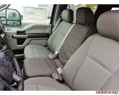 Escape Gear 60/40 Split Rear Bench w/ Armrest Traditional 100% Cotton Canvas Grey 2 Fronts Seat Covers w/ Airbags Ford F-150 13th Gen 2015+ - FF150-2-CC-GR