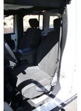 Escape Gear 60/40 Rear Bench Levers Poly-Cotton Tough Cotton Canvas Charcoal 2 Fronts Seat Covers w/ Airbags Jeep Wrangler 2-Door | Unlimited 4-Door 2011-2012                                     - JWR14-PC-CH - Image 3