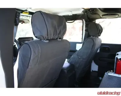 Escape Gear 60/40 Rear Bench Levers Poly-Cotton Tough Cotton Canvas Charcoal 2 Fronts Seat Covers w/ Airbags Jeep Wrangler 2-Door | Unlimited 4-Door 2011-2012 - JWR14-PC-CH
