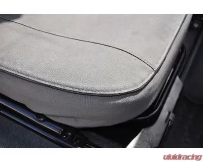 Escape Gear 60/40 Rear Bench & 2 Double Jumps Traditional 100% Cotton Canvas Grey 2 Fronts Seat Covers w/ Airbags Land Rover Defender 110 Station Wagon 1990-2007 - LDE6-CC-GR