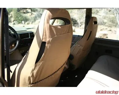 Escape Gear 60/40 Rear Bench & 2 Jumps Traditional 100% Cotton Canvas Grey 2 Fronts Seat Covers w/ Airbags Land Rover Discovery Series I 7 Seater 1989-1998 - LDY3-CC-GR