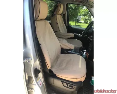 Escape Gear 2 Jumps & 35/30/35 Rear Bench Traditional 100% Cotton Canvas Light Khaki 2 Fronts Seat Covers w/ Airbags & Armrests Land Rover Discovery 3 HSE 7 Seater 2004-2009 - LDY13-CC-LK