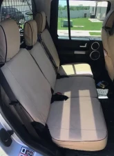 Escape Gear 2 Jumps & 35/30/35 Rear Bench Traditional 100% Cotton Canvas Light Khaki 2 Fronts Seat Covers w/ Airbags & Armrests Land Rover Discovery 3 HSE 7 Seater 2004-2009                                     - LDY13-CC-LK - Image 4
