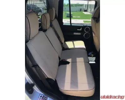 Escape Gear 2 Jumps & 35/30/35 Rear Bench Traditional 100% Cotton Canvas Light Khaki 2 Fronts Seat Covers w/ Airbags & Armrests Land Rover Discovery 3 HSE 7 Seater 2004-2009 - LDY13-CC-LK