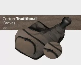 Escape Gear Manual 4x4 Rubber Boot Traditional 100% Cotton Canvas Grey Trans Cover Toyota Land Cruiser 80 Series 1991-2008