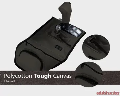 Escape Gear Auto 4x4 w/out Top Right Buttons Poly-Cotton Tough Cotton Canvas Charcoal Trans Cover w/ Cup Holder Toyota Land Cruiser 100 Series 1998-2007 - TC-TLC100-02-PC-CH