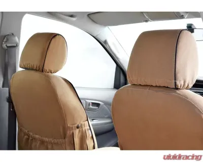 Escape Gear 60/40 Rear Bench w/ Armrest Traditional 100% Cotton Canvas Grey 2 Fronts Seat Covers w/ Airbags Toyota Highlander 3rd Gen 2013+ - THG2-CC-GR