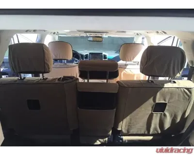 Escape Gear 2 Third Row Jumps | 60/40 Rear Bench | 40/20/40 Rear Backrest with Armrests Traditional 100% Cotton Canvas Grey 2 Fronts Seat Covers w/ Airbags Toyota Land Cruiser 200 Series VX 2015+ - TLC48-CC-GR