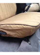 Escape Gear Solid Rear Bench w/ Headrests Poly-Cotton Tough Cotton Canvas Charcoal 2 Fronts Seat Covers w/ Airbags Toyota Land Cruiser 60 Series Station Wagon 1980-1990                                     - TLC68-PC-CH - Image 4