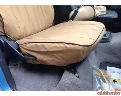 Escape Gear Solid Rear Bench w/ Headrests Poly-Cotton Tough Cotton Canvas Charcoal 2 Fronts Seat Covers w/ Airbags Toyota Land Cruiser 60 Series Station Wagon 1980-1990 - TLC68-PC-CH