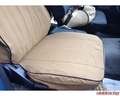 Escape Gear Solid Rear Bench w/ Headrests Poly-Cotton Tough Cotton Canvas Charcoal 2 Fronts Seat Covers w/ Airbags Toyota Land Cruiser 60 Series Station Wagon 1980-1990 - TLC68-PC-CH