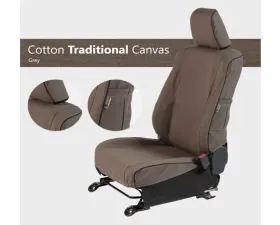 Escape Gear 2 Jumps & 35/30/35 Rear Bench Traditional 100% Cotton Canvas Grey 2 Fronts Seat Covers w/ Airbags & Armrests Land Rover Discovery 3 HSE 7 Seater 2004-2009