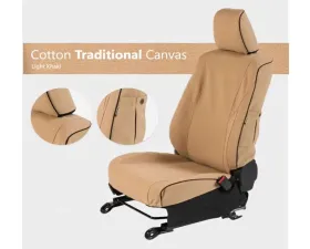 Escape Gear 2 Jumps & 35/30/35 Rear Bench Traditional 100% Cotton Canvas Light Khaki 2 Fronts Seat Covers w/ Airbags & Armrests Land Rover Discovery 3 HSE 7 Seater 2004-2009