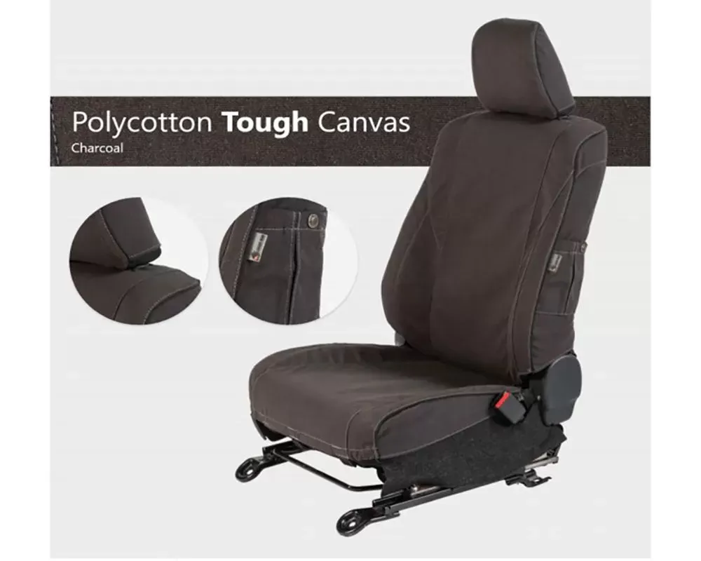 Escape Gear Poly-Cotton Tough Cotton Canvas Charcoal 2 Fronts Seat Covers w/ Airbags Toyota Land Cruiser 200 Series VX 2007+ - TLC21-PC-CH