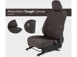 Escape Gear Poly-Cotton Tough Cotton Canvas Charcoal 2 Fronts Seat Covers w/ Airbags Land Rover Defender 90 | 110 | 130 1990-2007 - LDE1-PC-CH - Image 4