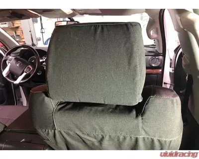 Escape Gear 60/40 Rear Bench Poly-Cotton Tough Cotton Canvas Charcoal 2 Fronts Seat Covers w/Airbags Toyota Tundra Double Cab - TTN3-PC-CH