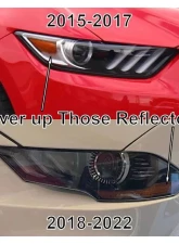 Evans Motorsport Performance Headlight Reflector Covers Ford Mustang S550 2015-2017                                     - Glossy Black EMP15ReflCvrGB Matte Black EMP15ReflCvrMB - Image 3