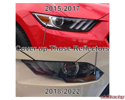 Evans Motorsport Performance Headlight Reflector Covers Ford Mustang S550 2015-2017 - Glossy Black EMP15ReflCvrGB Matte Black EMP15ReflCvrMB