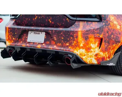 Evans Motorsport Performance Ultimate Aluminum Rear Diffuser with Large Wing and Accent Pieces Dodge Charger 2015-2024 - EMP-CHG-DIFFHI