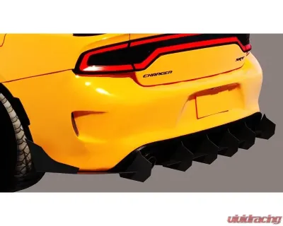 Evans Motorsport Performance Solid Aluminum Rear Diffuser With Large Wing Dodge Charger 2015-2024 - EMP-CHG-DIFFLGWNG