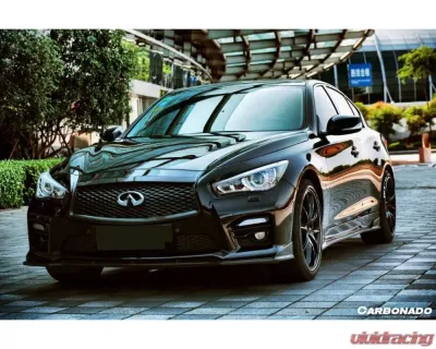 Carbonado Front Lip Spoiler for Infiniti Q50 Sedan 2014-2017, Carbon Fiber Finish - FGCF8346SN.FL