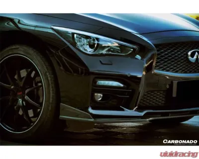 Carbonado Front Lip Spoiler for Infiniti Q50 Sedan 2014-2017, Carbon Fiber Finish - FGCF8346SN.FL