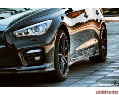Carbonado Front Lip Spoiler for Infiniti Q50 Sedan 2014-2017, Carbon Fiber Finish - FGCF8346SN.FL