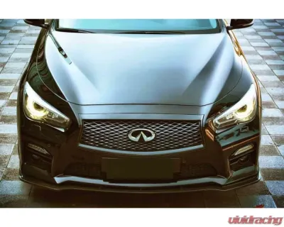 Carbonado Front Lip Spoiler for Infiniti Q50 Sedan 2014-2017, Carbon Fiber Finish - FGCF8346SN.FL