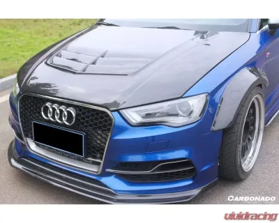 Carbonado CFRP BKSS Style Front Lip Audi S3 | A3 S-Line Sedan 2013-2016 - CF8369BKSS-FL