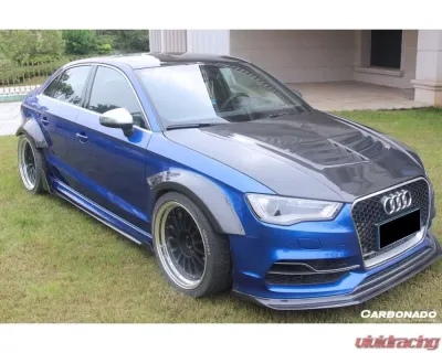 Carbonado CFRP BKSS Style Front Lip Audi S3 | A3 S-Line Sedan 2013-2016 - CF8369BKSS-FL