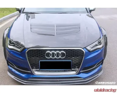 Carbonado CFRP BKSS Style Front Lip Audi S3 | A3 S-Line Sedan 2013-2016 - CF8369BKSS-FL