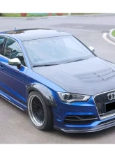 Carbonado CFRP BKSS Style Front Lip Audi S3 | A3 S-Line Sedan 2013-2016                                     - CF8369BKSS-FL - Image 7