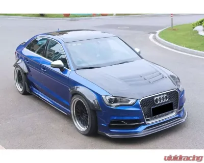 Carbonado CFRP BKSS Style Front Lip Audi S3 | A3 S-Line Sedan 2013-2016 - CF8369BKSS-FL