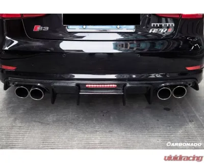 Carbonado FGCF BKSS Style Rear Lip Audi S3 | A3 S-Line Sedan 2013-2016 - FGCF8369BKSS-RD
