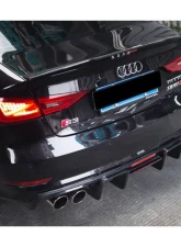 Carbonado FGCF BKSS Style Rear Lip Audi S3 | A3 S-Line Sedan 2013-2016                                     - FGCF8369BKSS-RD - Image 8
