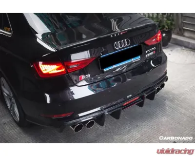 Carbonado FGCF BKSS Style Rear Lip Audi S3 | A3 S-Line Sedan 2013-2016 - FGCF8369BKSS-RD