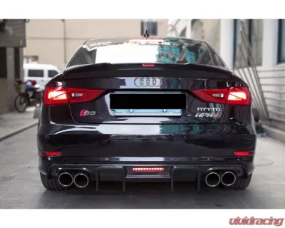 Carbonado FGCF BKSS Style Rear Lip Audi S3 | A3 S-Line Sedan 2013-2016 - FGCF8369BKSS-RD