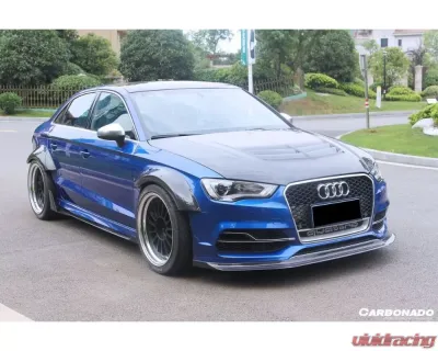 Carbonado CFRP BKSS Style Side Skirts Audi RS3 | S3 | A3 S-Line Sedan 2013-2020 - CF8369BKSS-SS