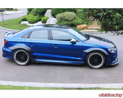 Carbonado CFRP BKSS Style Side Skirts Audi RS3 | S3 | A3 S-Line Sedan 2013-2020 - CF8369BKSS-SS