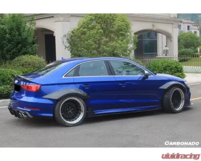 Carbonado CFRP BKSS Style Side Skirts Audi RS3 | S3 | A3 S-Line Sedan 2013-2020 - CF8369BKSS-SS