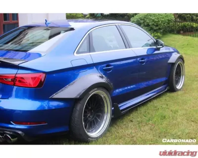 Carbonado CFRP BKSS Style Side Skirts Audi RS3 | S3 | A3 S-Line Sedan 2013-2020 - CF8369BKSS-SS