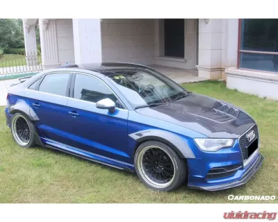 Carbonado CFRP BKSS Style Side Skirts Audi RS3 | S3 | A3 S-Line Sedan 2013-2020 - CF8369BKSS-SS
